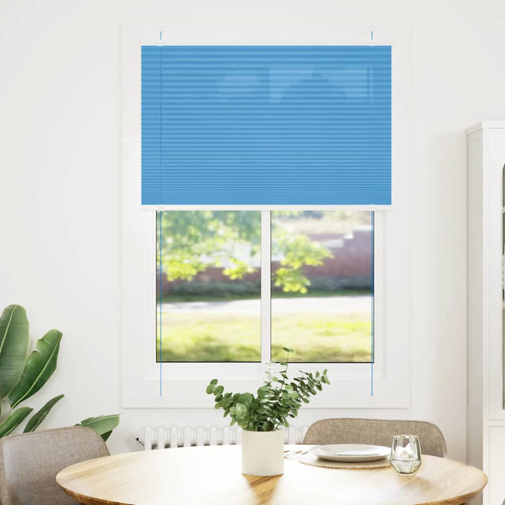 vidaXL Πλισέ Στόρι Μπλε 85x100 εκ. Πλάτος Υφάσματος 84,4 εκ. Πολυεστέρας