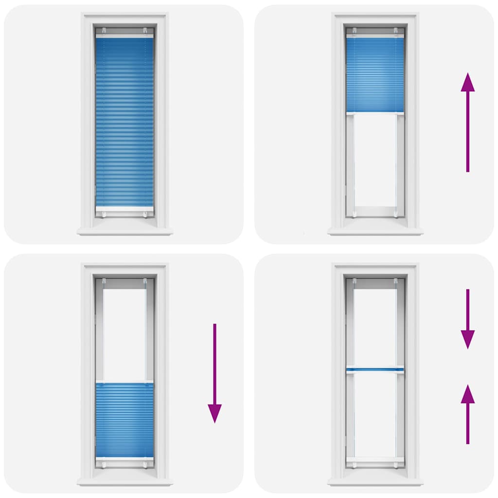 vidaXL Πλισέ Στόρι Μπλε 45x150 εκ. Πλάτος Υφάσματος 44,4 εκ. Πολυεστέρας