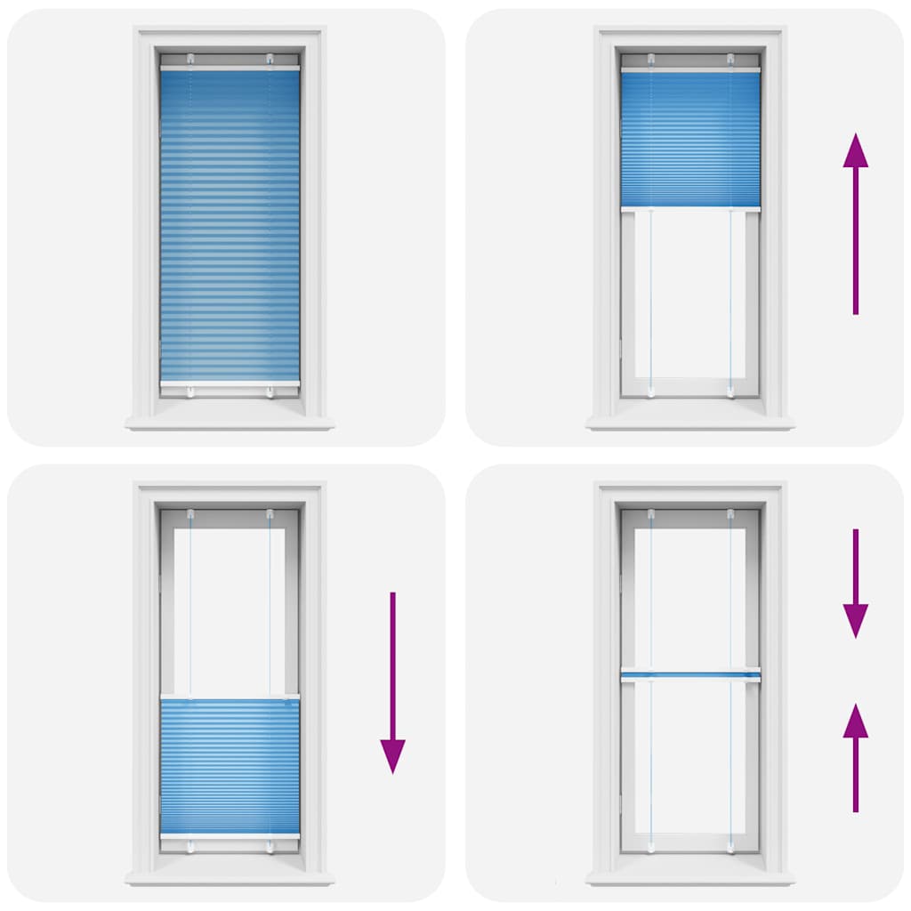 vidaXL Πλισέ Στόρι Μπλε 65x150 εκ. Πλάτος Υφάσματος 64,4 εκ. Πολυεστέρας