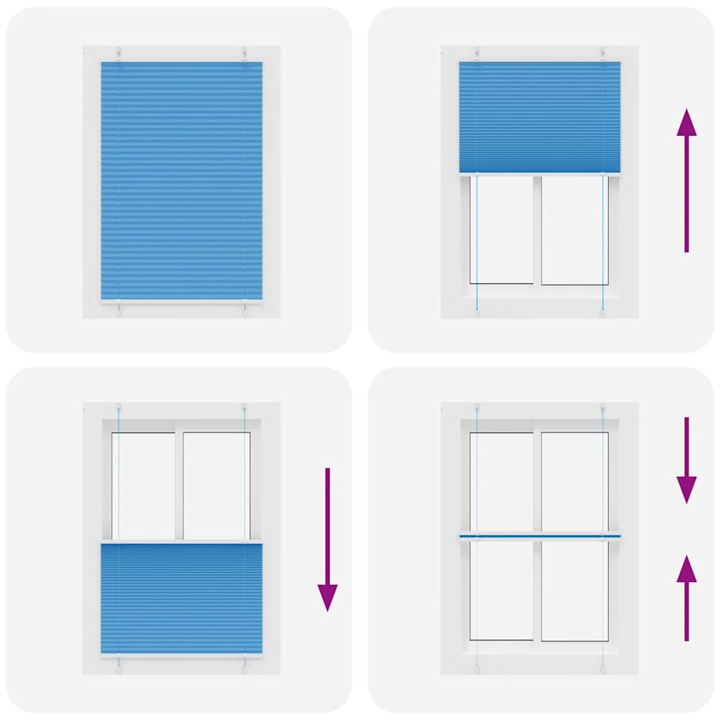 vidaXL Πλισέ περσίδα μπλε 90x150 cm Πλάτος υφάσματος 89,4 cm