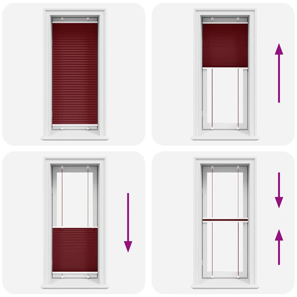 vidaXL Πλισέ Στόρι Μπορντό Κόκκινο 55x150 εκ. Πλάτος Υφάσματος 54,4 εκ. Πολυεστέρας