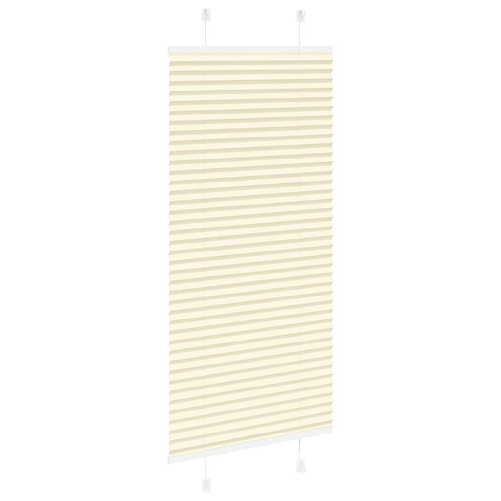 vidaXL Πλισέ περσίδα Κρέμα 55x100 cm Πλάτος υφάσματος 54,4 cm