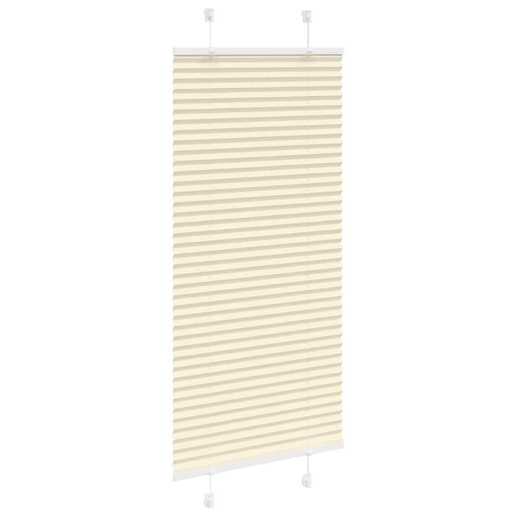 vidaXL Πλισέ περσίδα Κρέμα 65x100 cm Πλάτος υφάσματος 64,4 cm