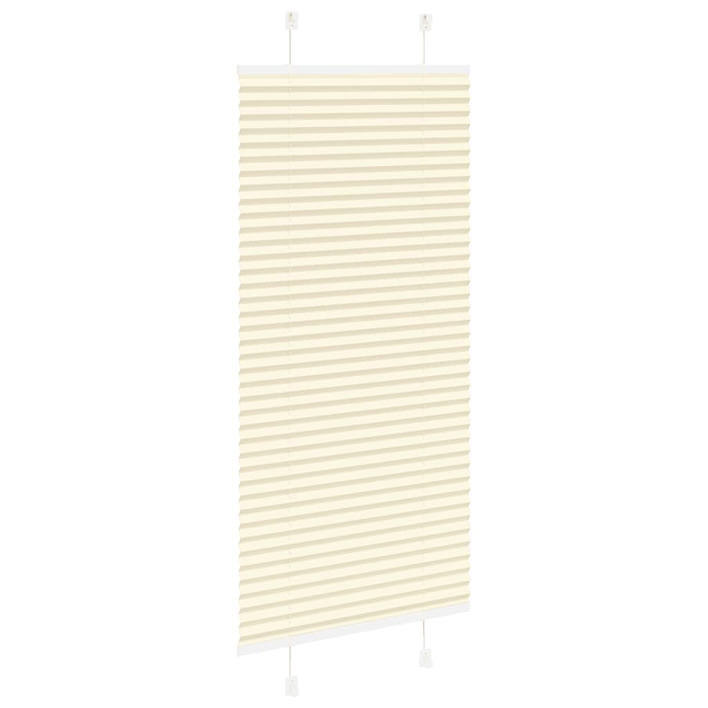 vidaXL Πλισέ περσίδα Κρέμα 65x100 cm Πλάτος υφάσματος 64,4 cm