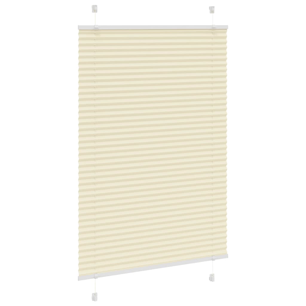 vidaXL Πλισέ περσίδα Κρέμα 85x100 cm Πλάτος υφάσματος 84,4 cm
