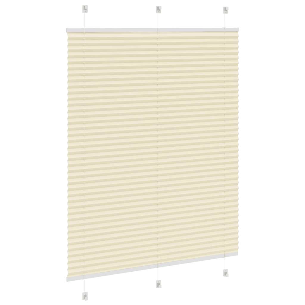 vidaXL Πλισέ περσίδα Κρέμα 110x100 cm Πλάτος υφάσματος 109,4 cm