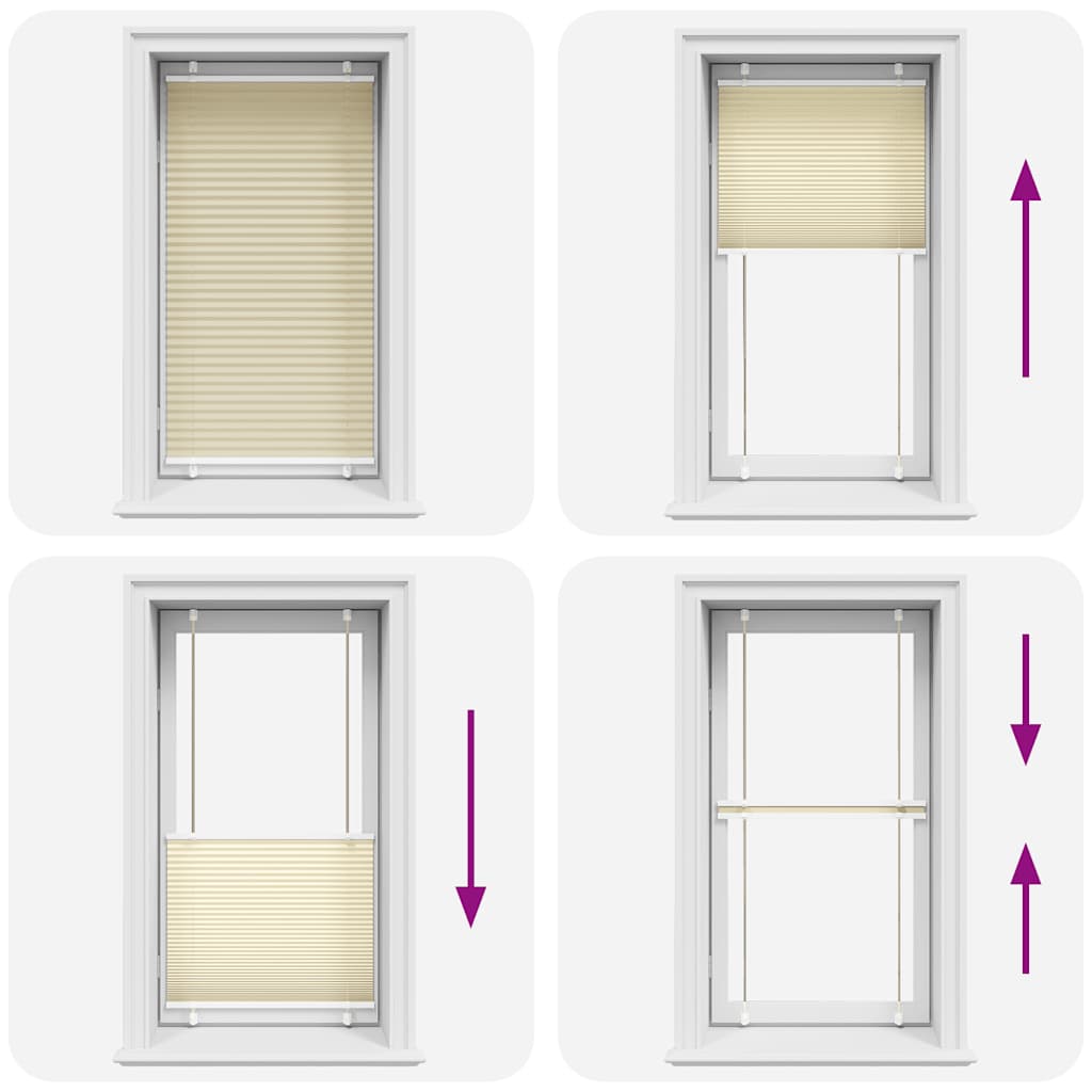 vidaXL Πλισέ περσίδα Κρέμα 75x150 cm Πλάτος υφάσματος 74,4 cm