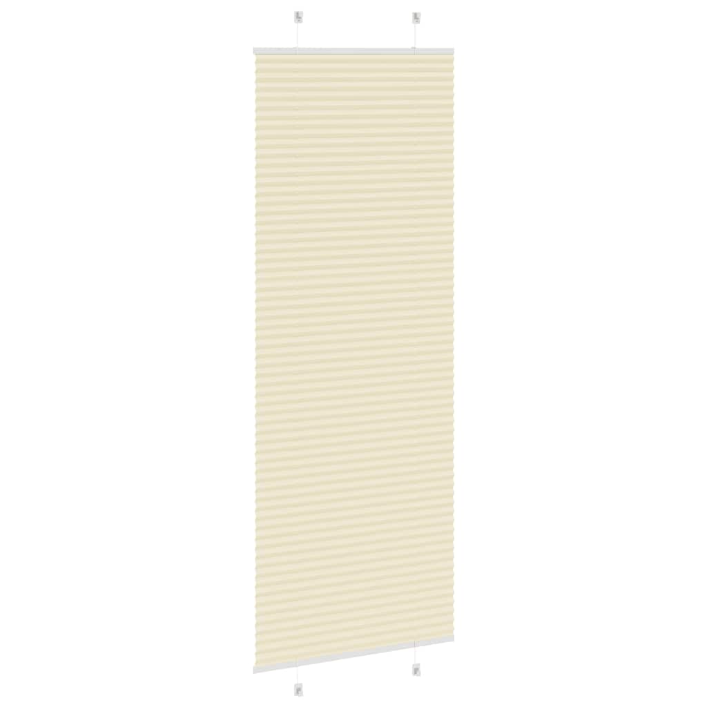 vidaXL Πλισέ περσίδα Κρέμα 80x200 cm Πλάτος υφάσματος 79,4 cm