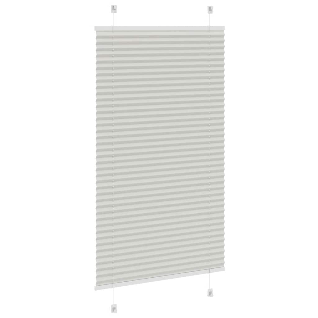 vidaXL Πλισέ περσίδα ανοιχτό γκρι 75x100 cm Πλάτος υφάσματος 74,4 cm