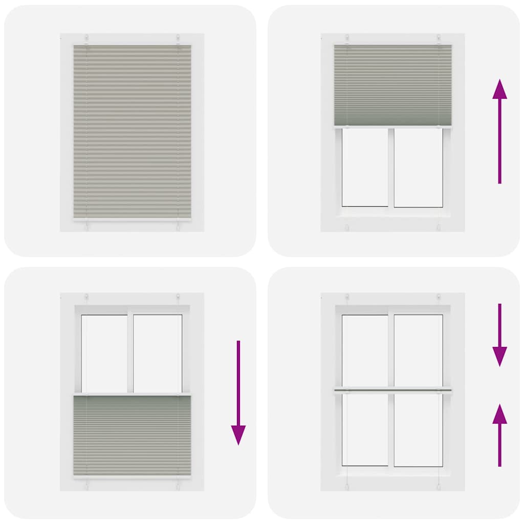 vidaXL Πλισέ περσίδα ανοιχτό γκρι 85x150 cm Πλάτος υφάσματος 84,4 cm