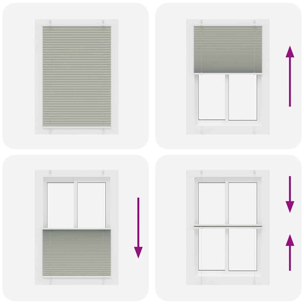 vidaXL Πλισέ περσίδα ανοιχτό γκρι 100x150 cm Πλάτος υφάσματος 99,4 cm