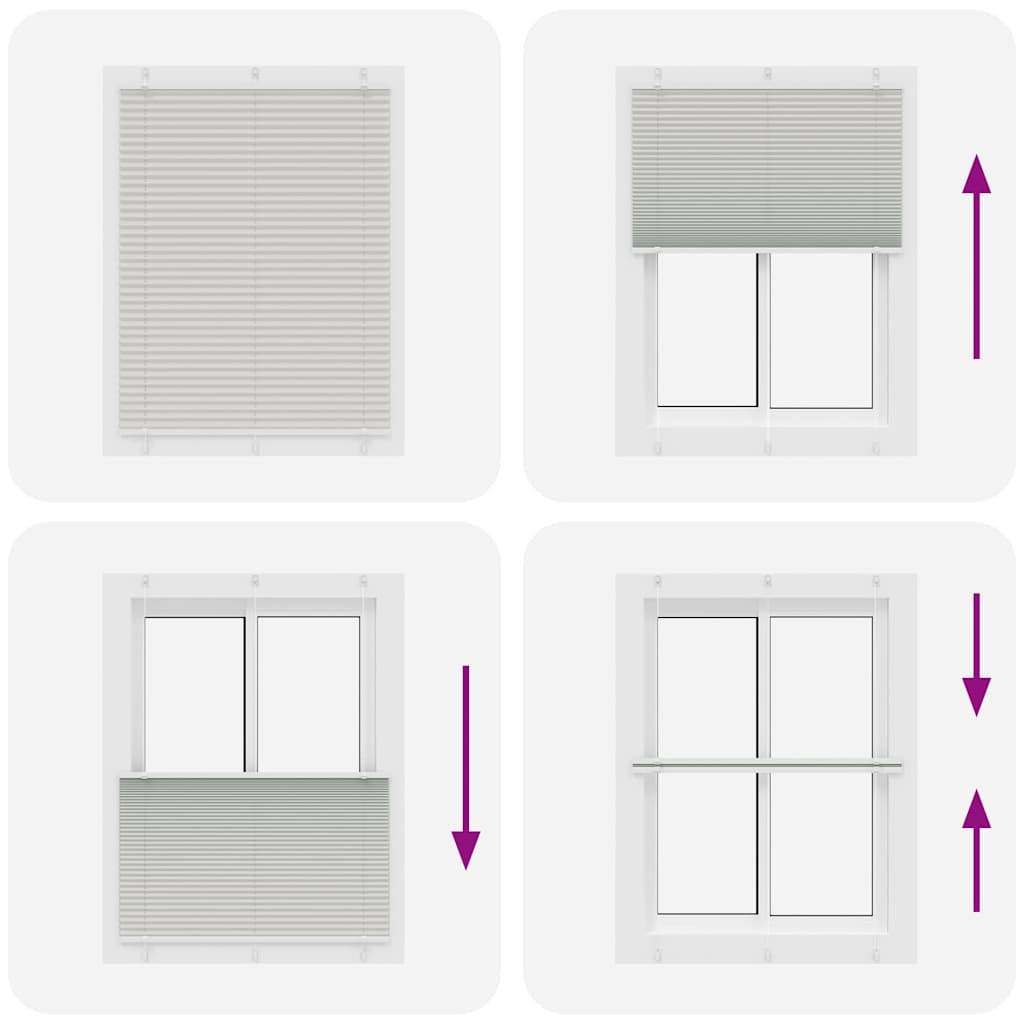vidaXL Πλισέ περσίδα ανοιχτό γκρι 110x150 cm Πλάτος υφάσματος 109,4 cm