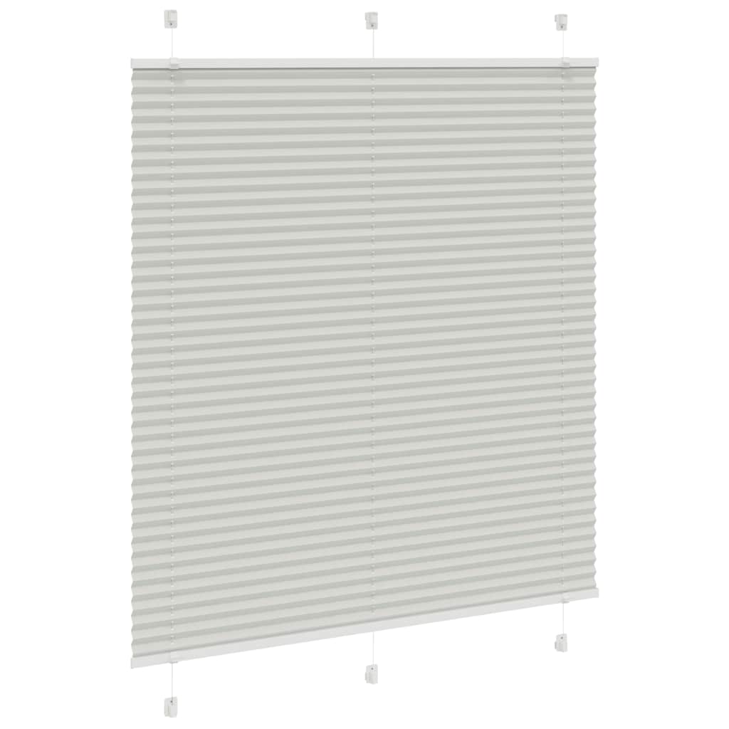 vidaXL Πλισέ περσίδα ανοιχτό γκρι 115x150 cm Πλάτος υφάσματος 114,4 cm