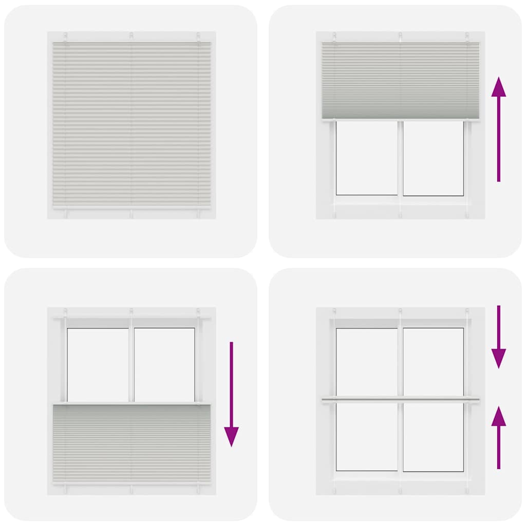 vidaXL Πλισέ περσίδα ανοιχτό γκρι 115x150 cm Πλάτος υφάσματος 114,4 cm