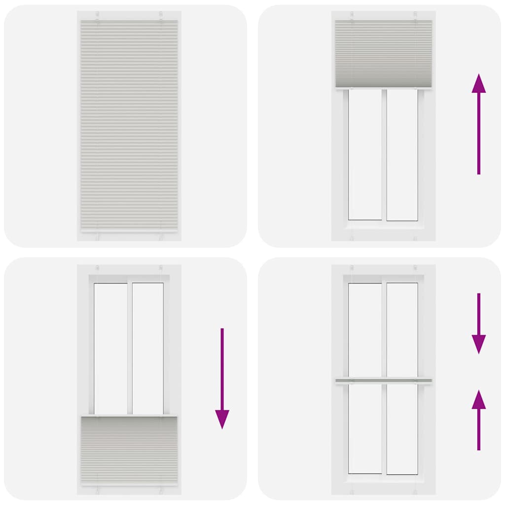 vidaXL Πλισέ περσίδα ανοιχτό γκρι 90x200 cm Πλάτος υφάσματος 89,4 cm
