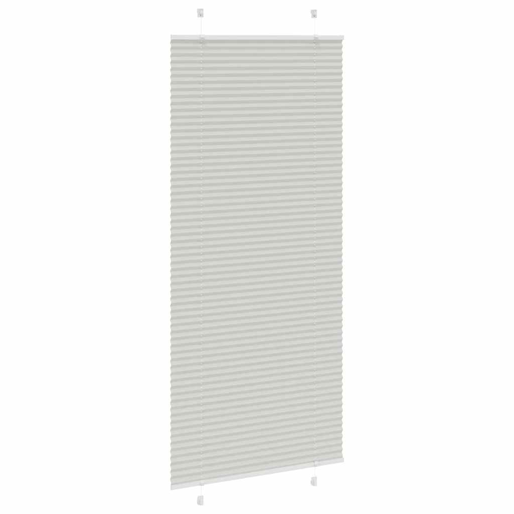 vidaXL Πλισέ περσίδα ανοιχτό γκρι 95x200 cm Πλάτος υφάσματος 94,4 cm