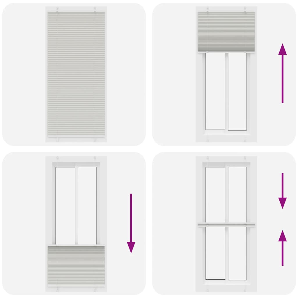 vidaXL Πλισέ περσίδα ανοιχτό γκρι 95x200 cm Πλάτος υφάσματος 94,4 cm