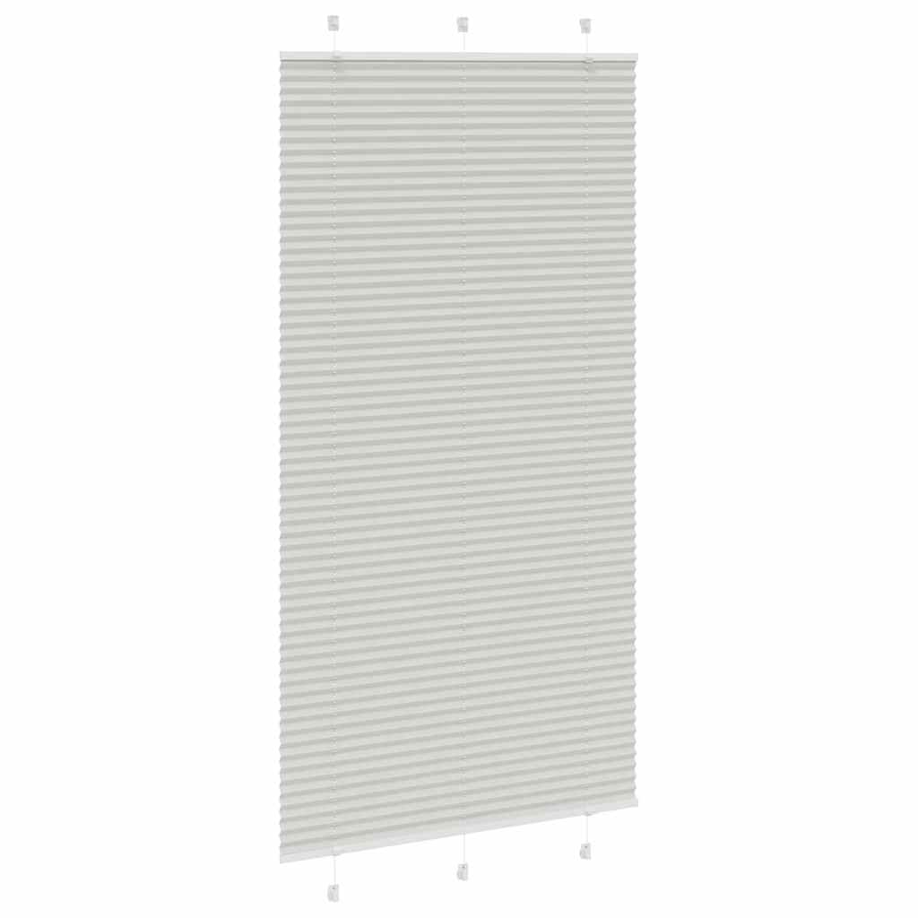 vidaXL Πλισέ περσίδα ανοιχτό γκρι 105x200 cm Πλάτος υφάσματος 104,4 cm