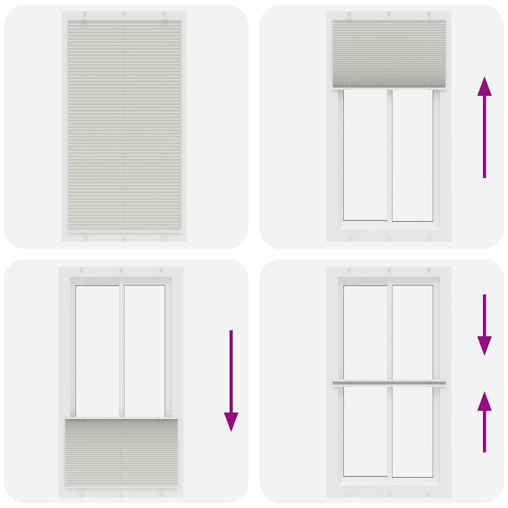 vidaXL Πλισέ περσίδα ανοιχτό γκρι 110x200 cm Πλάτος υφάσματος 109,4 cm