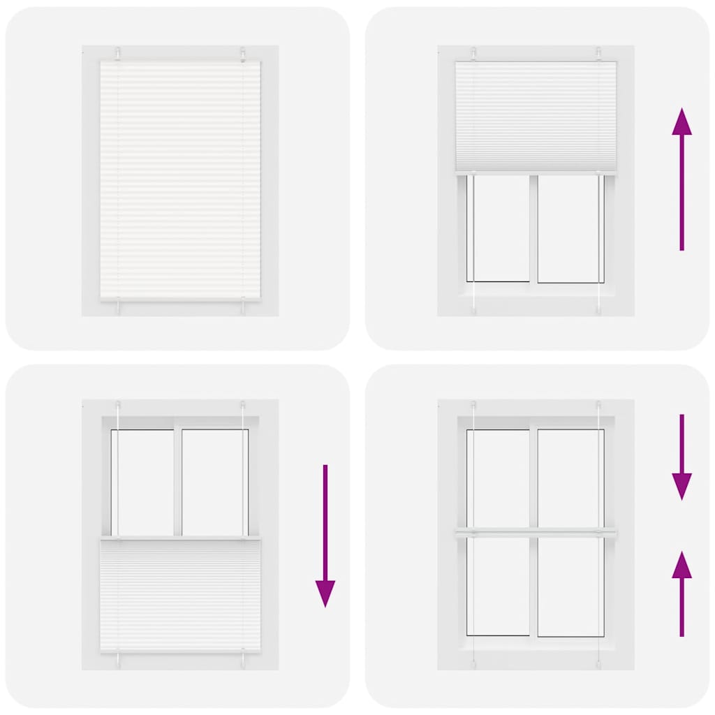 vidaXL Πλισέ περσίδα Λευκό 90x100 cm Πλάτος υφάσματος 89,4 cm