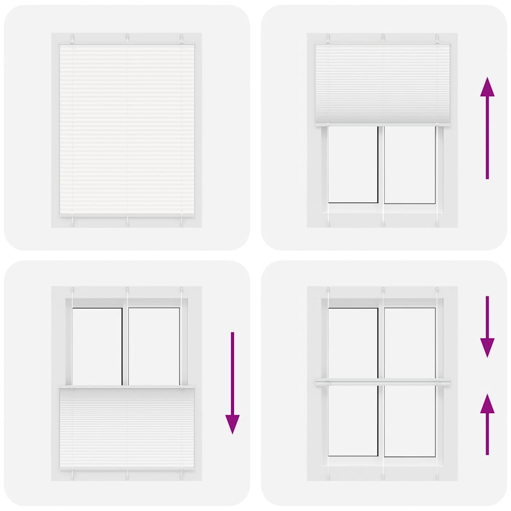 vidaXL Πλισέ περσίδα Λευκό 110x100 cm Πλάτος υφάσματος 109,4 cm
