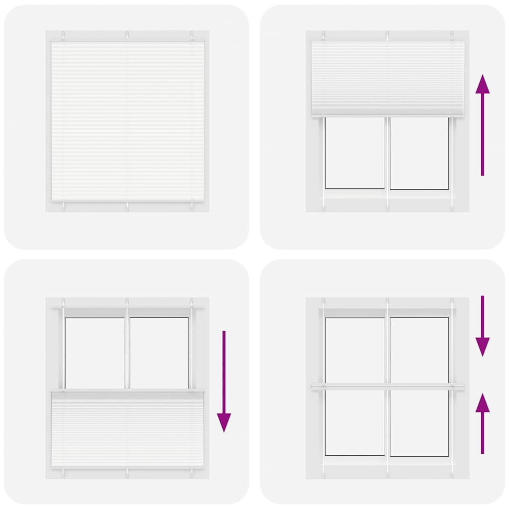 vidaXL Πλισέ περσίδα Λευκό 115x100 cm Πλάτος υφάσματος 114,4 cm