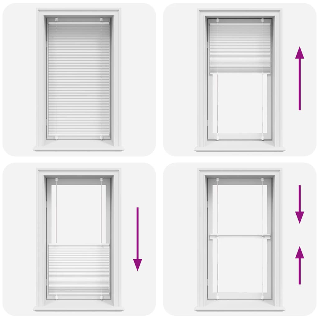 vidaXL Πλισέ περσίδα Λευκό 75x150 cm Πλάτος υφάσματος 74,4 cm