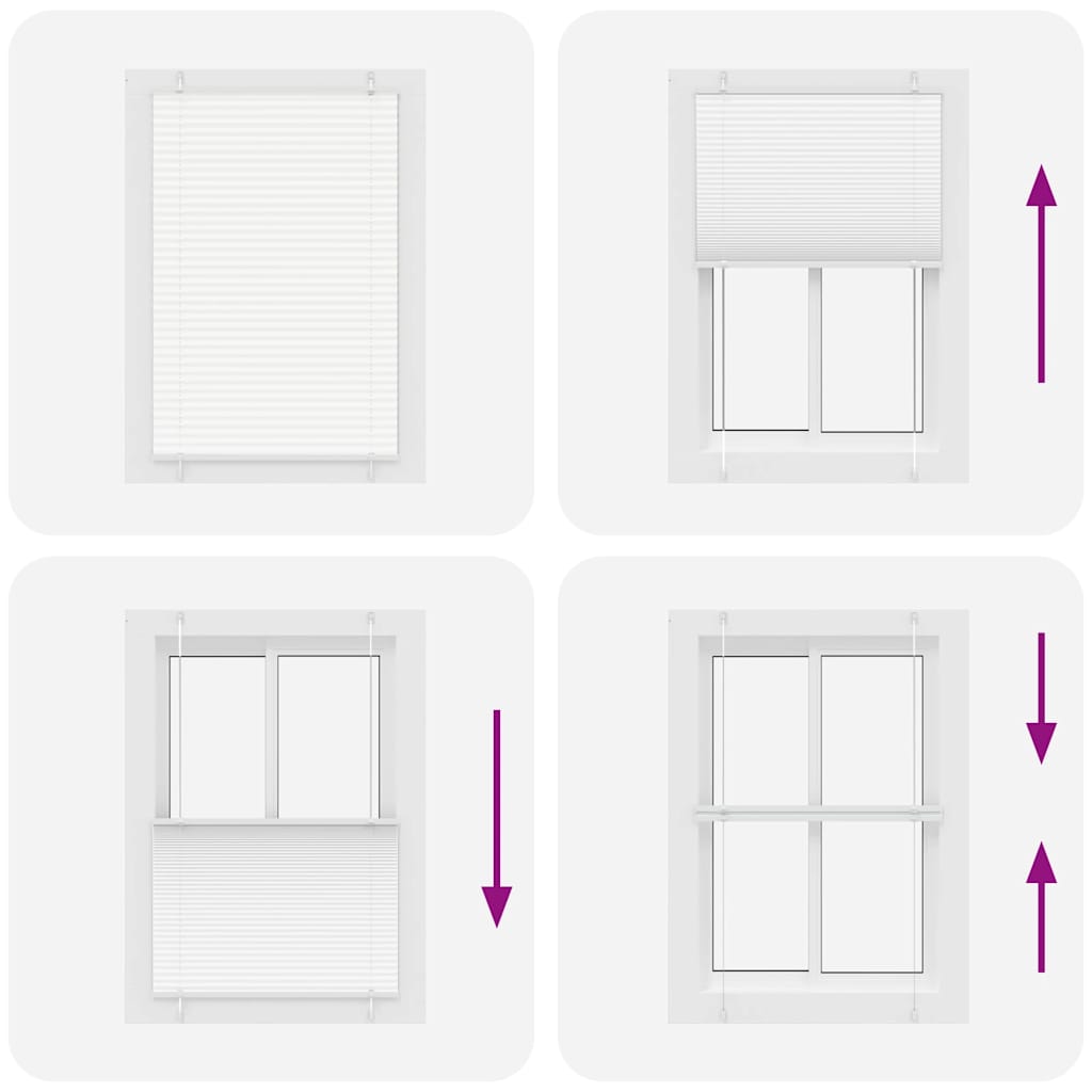 vidaXL Πλισέ περσίδα Λευκό 85x150 cm Πλάτος υφάσματος 84,4 cm