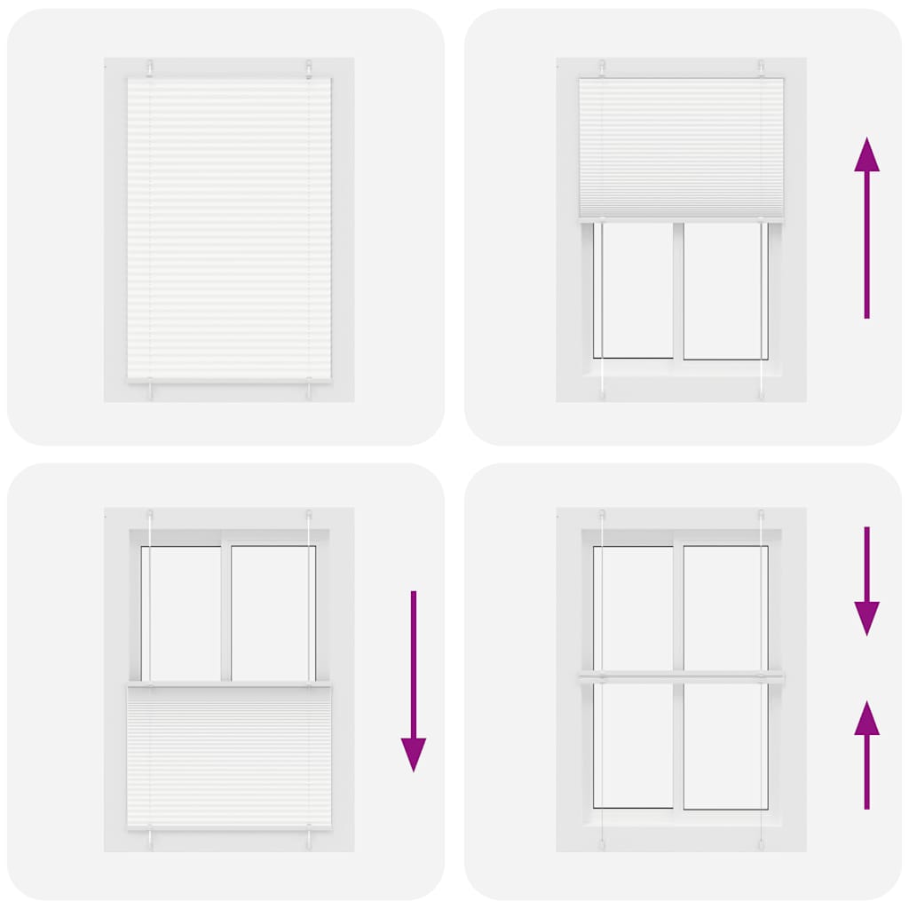 vidaXL Πλισέ περσίδα Λευκό 95x150 cm Πλάτος υφάσματος 94,4 cm