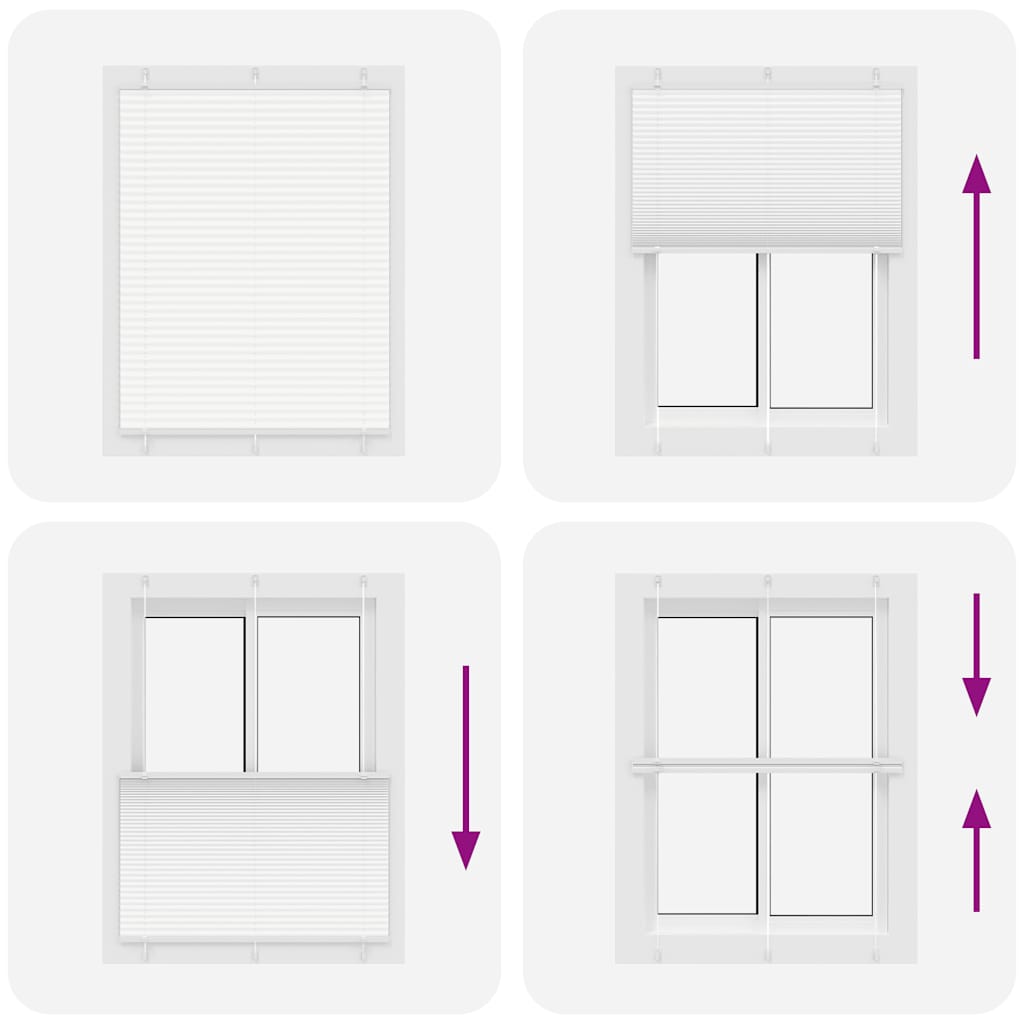 vidaXL Πλισέ περσίδα Λευκό 110x150 cm Πλάτος υφάσματος 109,4 cm