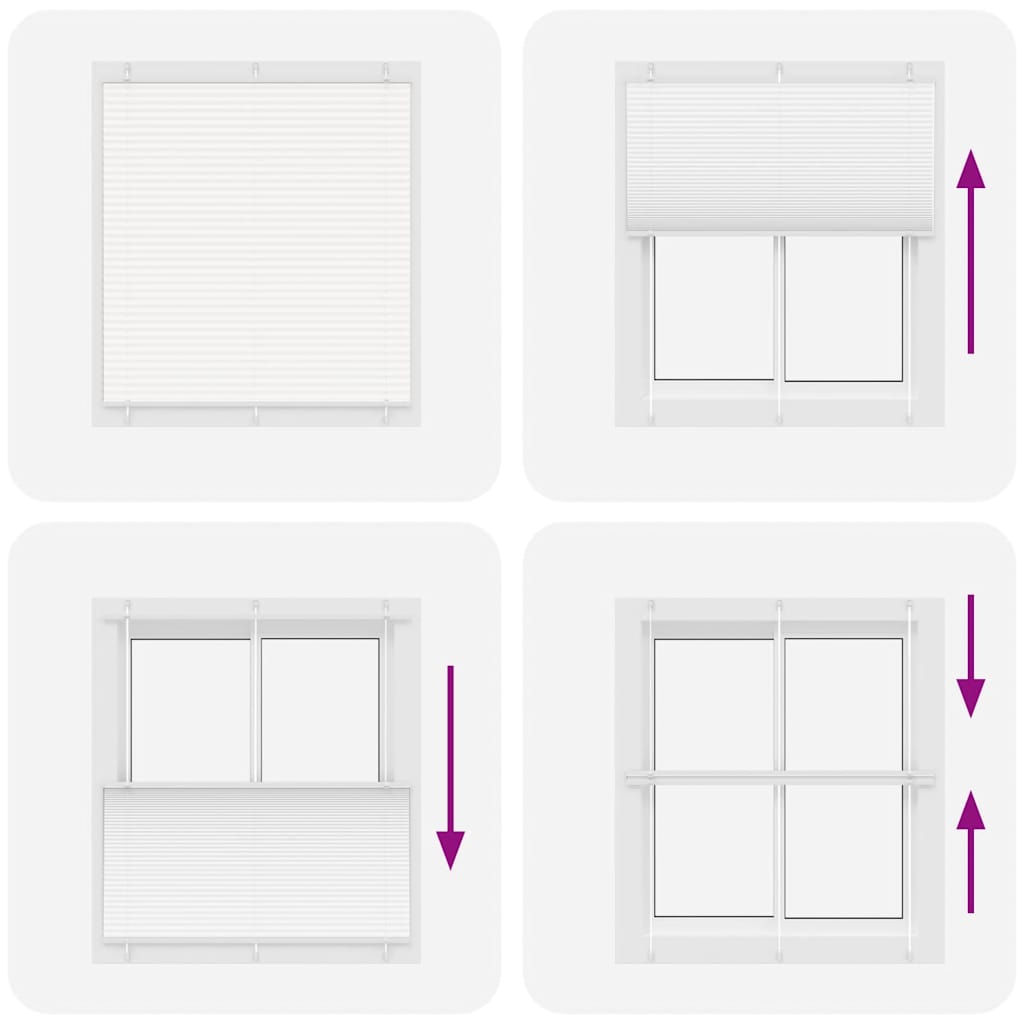 vidaXL Πλισέ περσίδα Λευκό 115x150 cm Πλάτος υφάσματος 114,4 cm