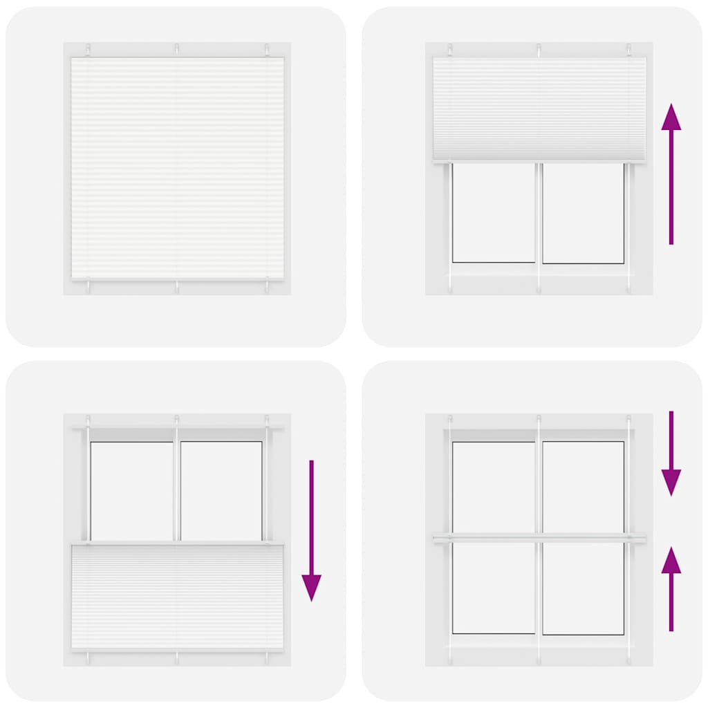 vidaXL Πλισέ περσίδα Λευκό 120x150 cm Πλάτος υφάσματος 119,4 cm