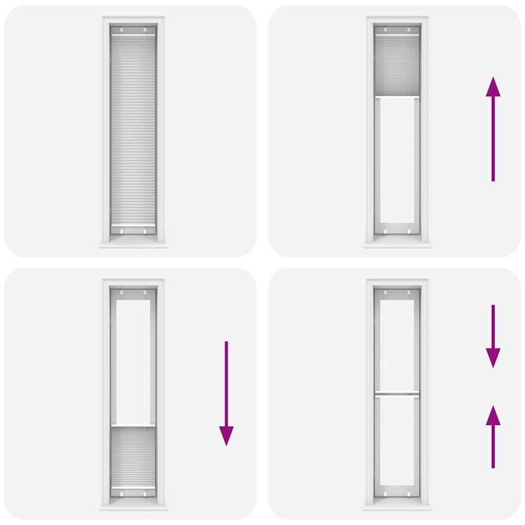 vidaXL Πλισέ περσίδα Λευκό 45x200 cm Πλάτος υφάσματος 44,4 cm
