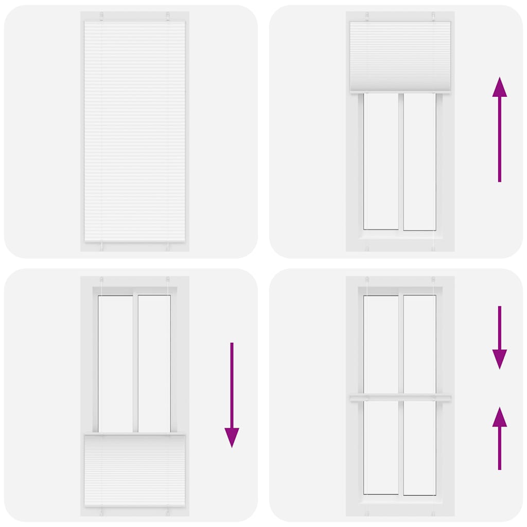 vidaXL Πλισέ περσίδα Λευκό 95x200 cm Πλάτος υφάσματος 94,4 cm