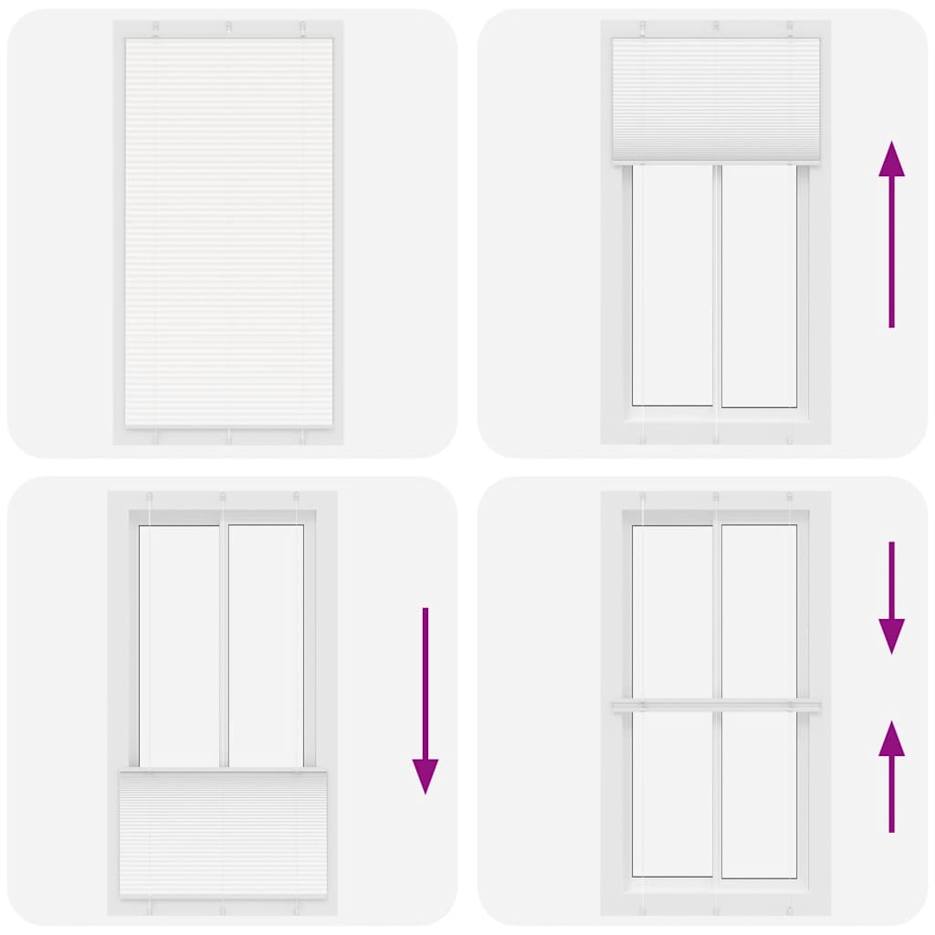 vidaXL Πλισέ περσίδα Λευκό 110x200 cm Πλάτος υφάσματος 109,4 cm