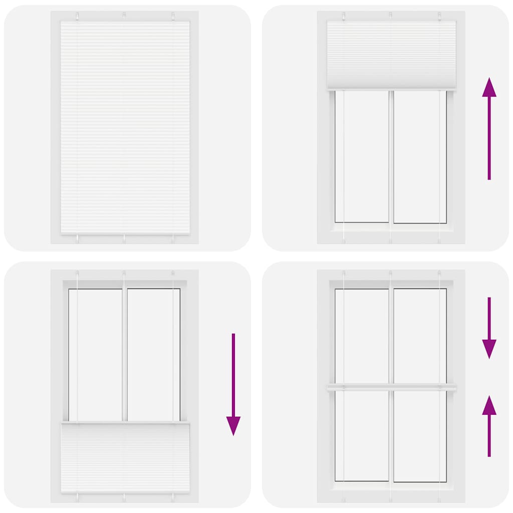 vidaXL Πλισέ περσίδα Λευκό 115x200 cm Πλάτος υφάσματος 114,4 cm