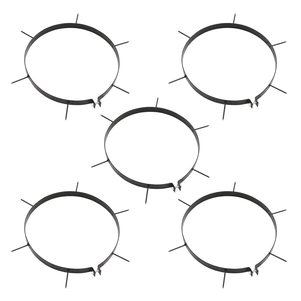 vidaXL Κύλινδρος Γκαζόν Σφιγκτήρες Εξαερωτήρα Μαύρος 63Λ Σίδερο/Ατσάλι