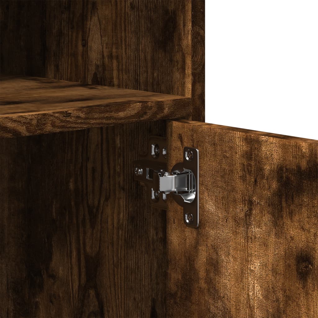 vidaXL Ντουλάπι Με Ροδάκια Καπνιστή Δρυς 60x48x81 εκ. Επεξ. Ξύλο