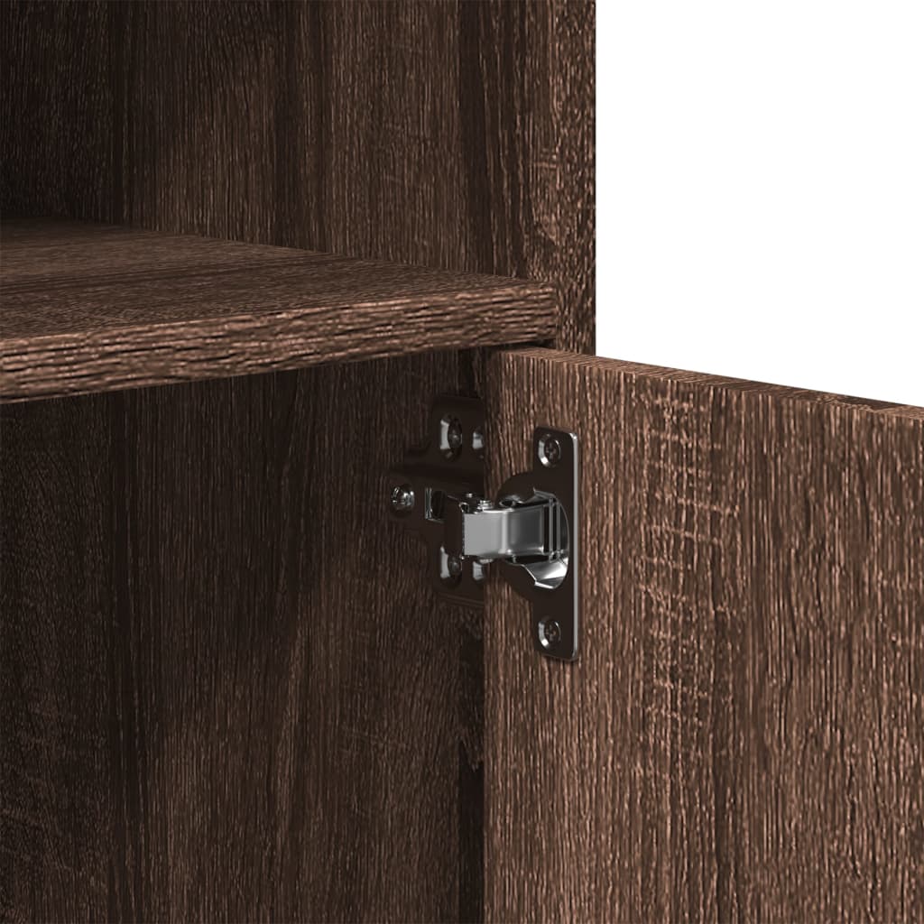 vidaXL Ντουλάπι Με Ροδάκια Καφέ Δρυς 60x48x81 εκ. Επεξεργασμένο Ξύλο