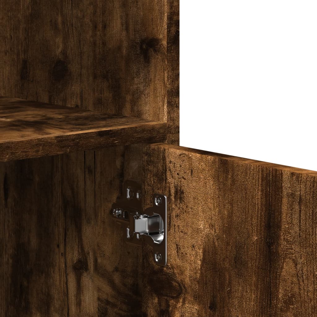 vidaXL Ντουλάπι Με Ροδάκια Καπνιστή Δρυς 55x40x91 εκ. Επεξ. Ξύλο