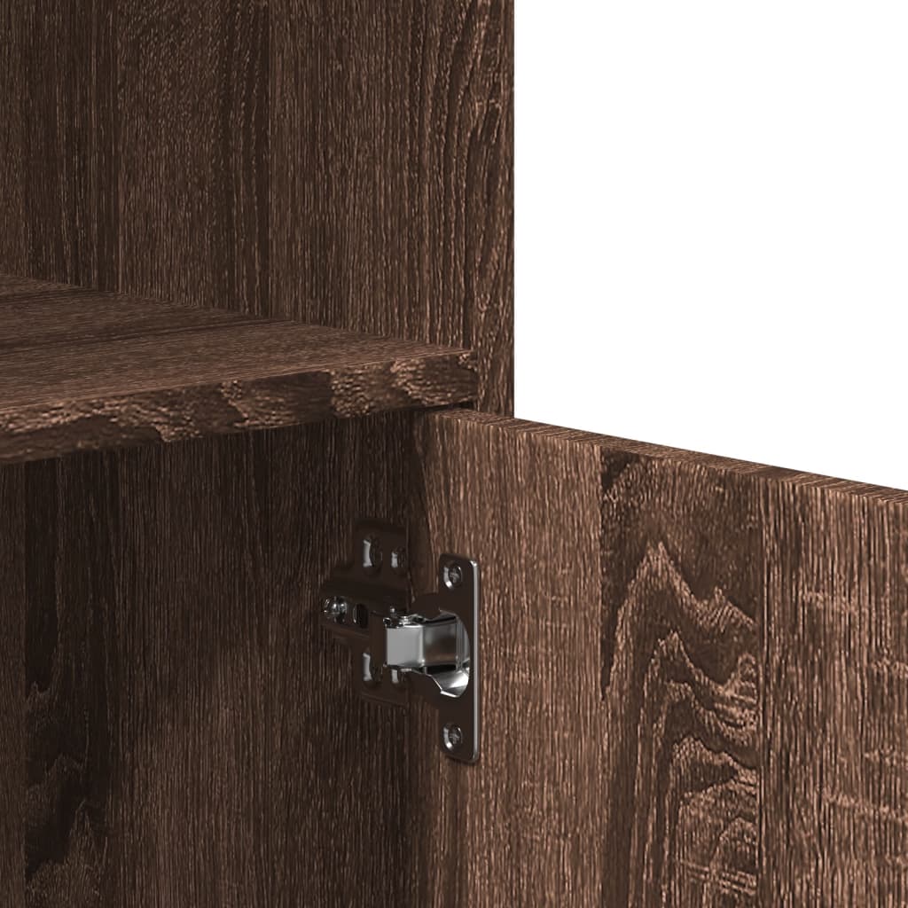 vidaXL Ντουλάπι Τροχήλατο Καφέ Δρυς 55x40x91 εκ. από Επεξ. Ξύλο