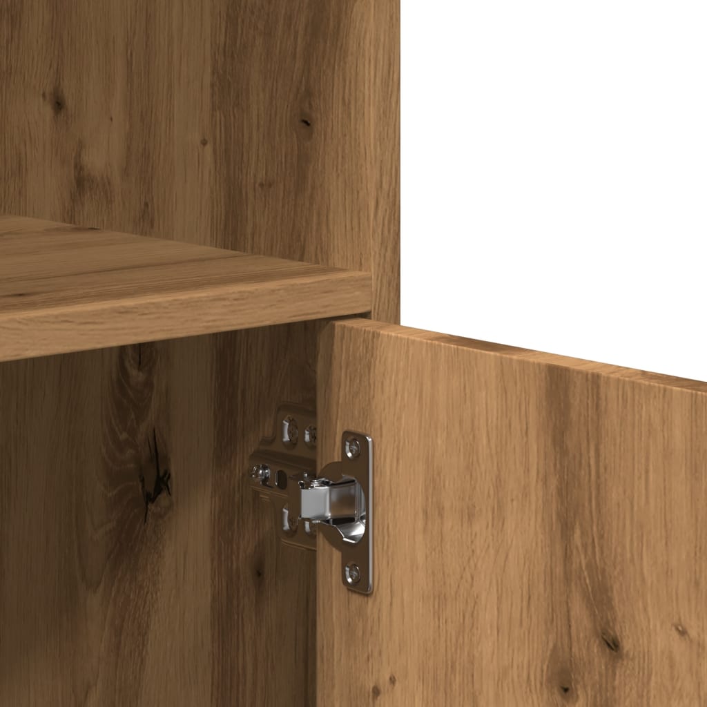 vidaXL Ντουλάπι Τροχήλατο Αρτισιανή Δρυς 55x40x91 εκ. από Επεξ. Ξύλο