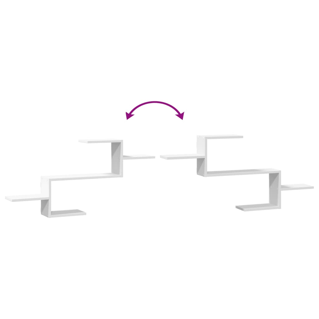 vidaXL Ράφι Τοίχου Λευκό 104x15x49 εκ. από Επεξεργασμένο Ξύλο