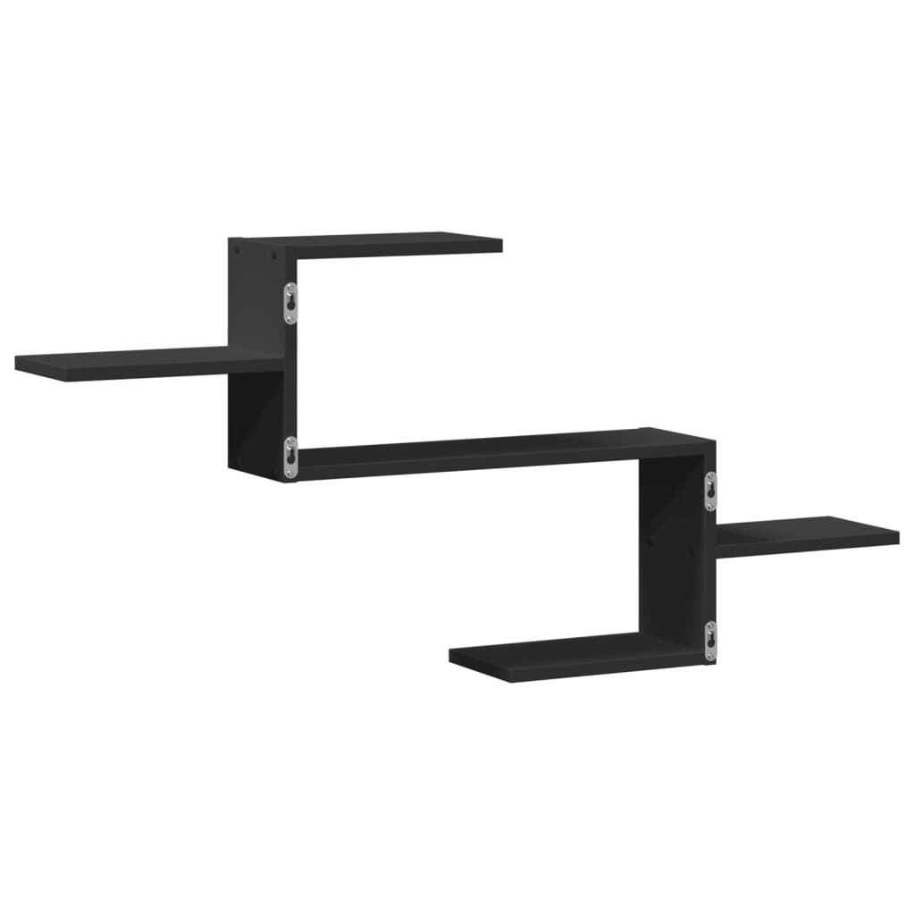 vidaXL Ράφι Τοίχου Μαύρη 104x15x49 εκ. από Επεξεργασμένο Ξύλο