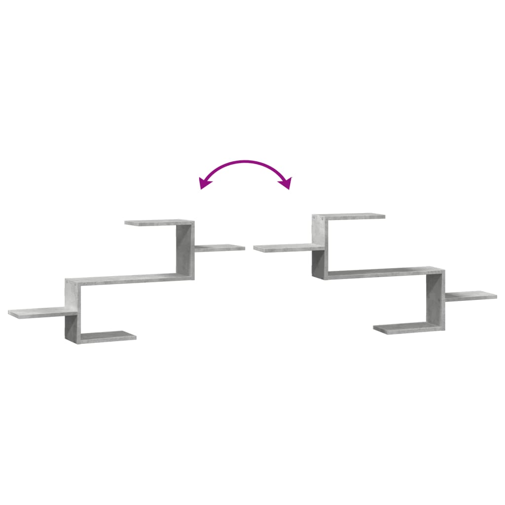 vidaXL Ράφι Τοίχου Γκρι Σκυροδέματος 104x15x49 εκ. από Επεξ. Ξύλο