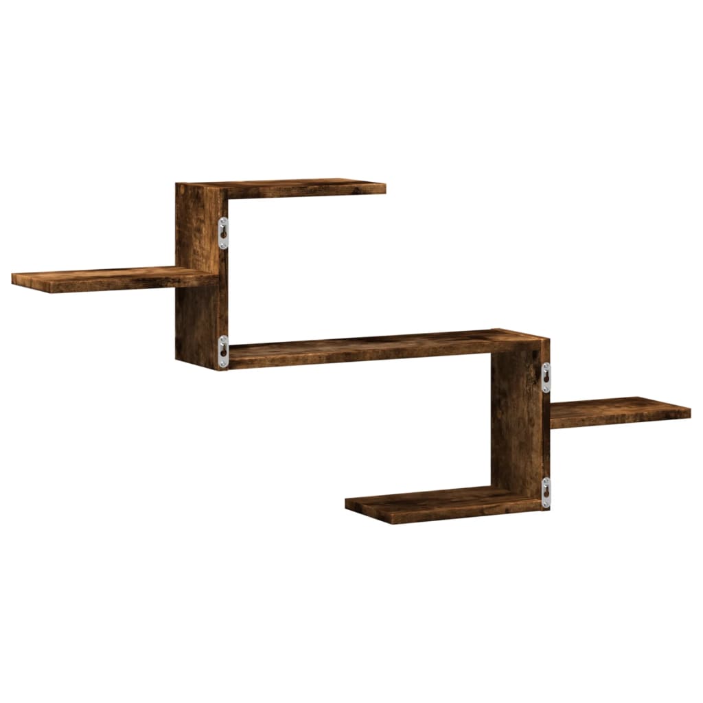 vidaXL Ραφιέρα Τοίχου Καπνιστή Δρυς 104x15x49 εκ. Επεξεργασμένο Ξύλο