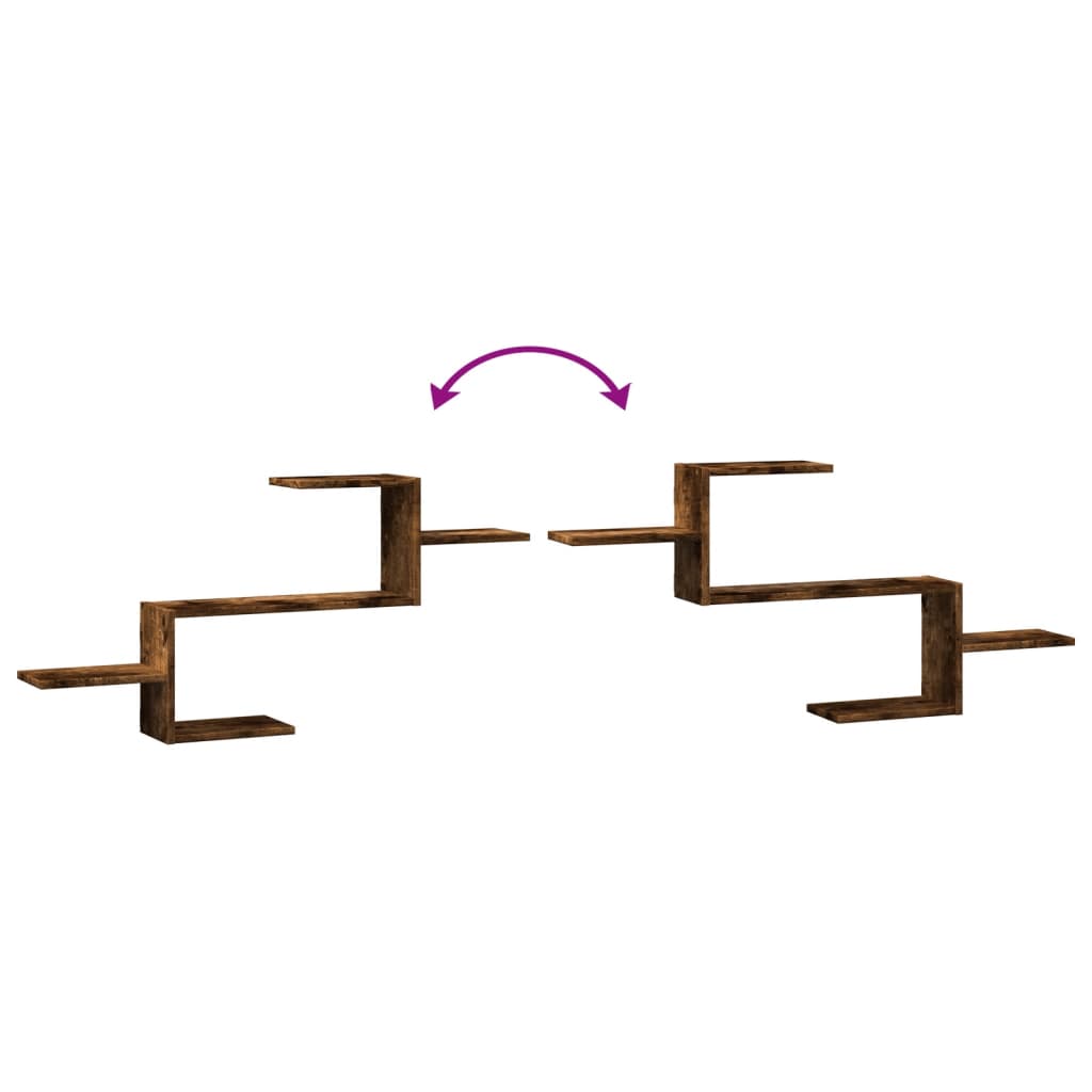 vidaXL Ραφιέρα Τοίχου Καπνιστή Δρυς 104x15x49 εκ. Επεξεργασμένο Ξύλο