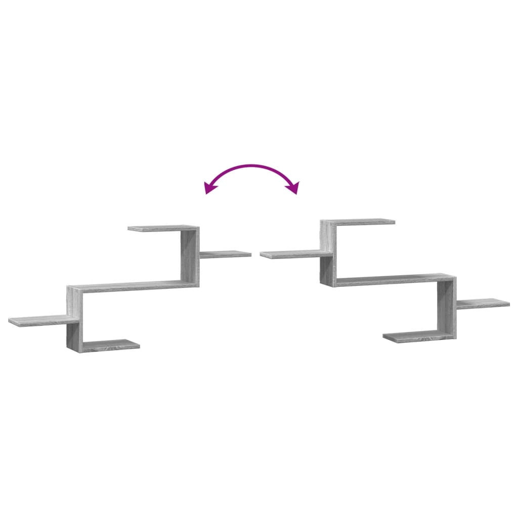 vidaXL Ραφιέρα Τοίχου Γκρι Sonoma 104x15x49 εκ. Επεξεργασμένο Ξύλο