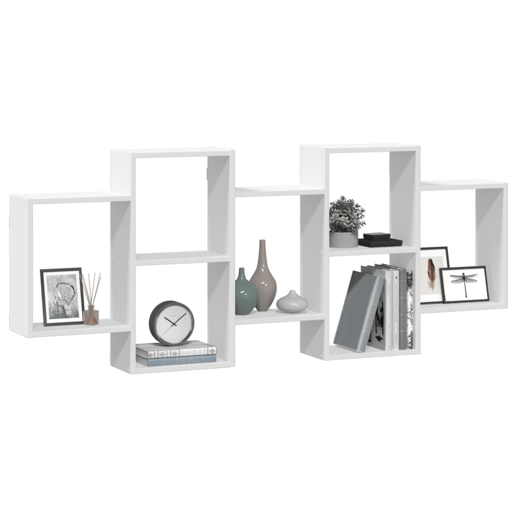 vidaXL Ραφιέρα Τοίχου Λευκό 159x18x65 εκ. από Επεξεργασμένο Ξύλο