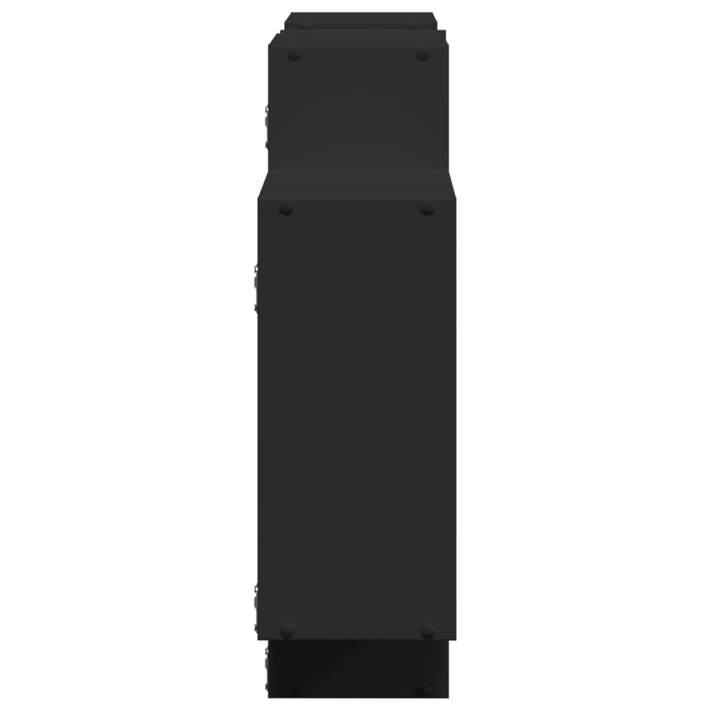 vidaXL Ραφιέρα Τοίχου Μαύρο 159x18x65 εκ. από Επεξεργασμένο Ξύλο